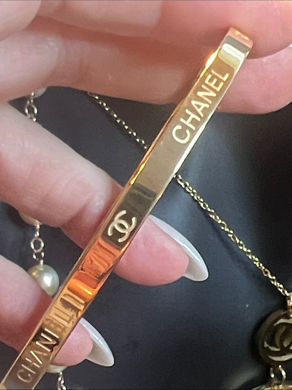 Gold-Tone Logo Bangle Bracelet